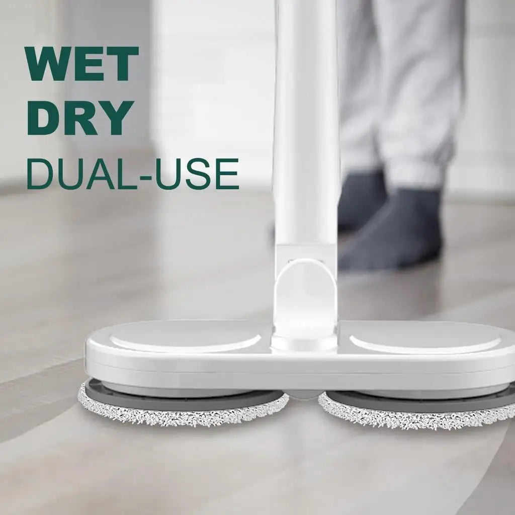 Wireless Electric Spin Mop Cleaner - 2-in-1 Wet & Dry Scrubbing Machine for Home and Car Cleaning