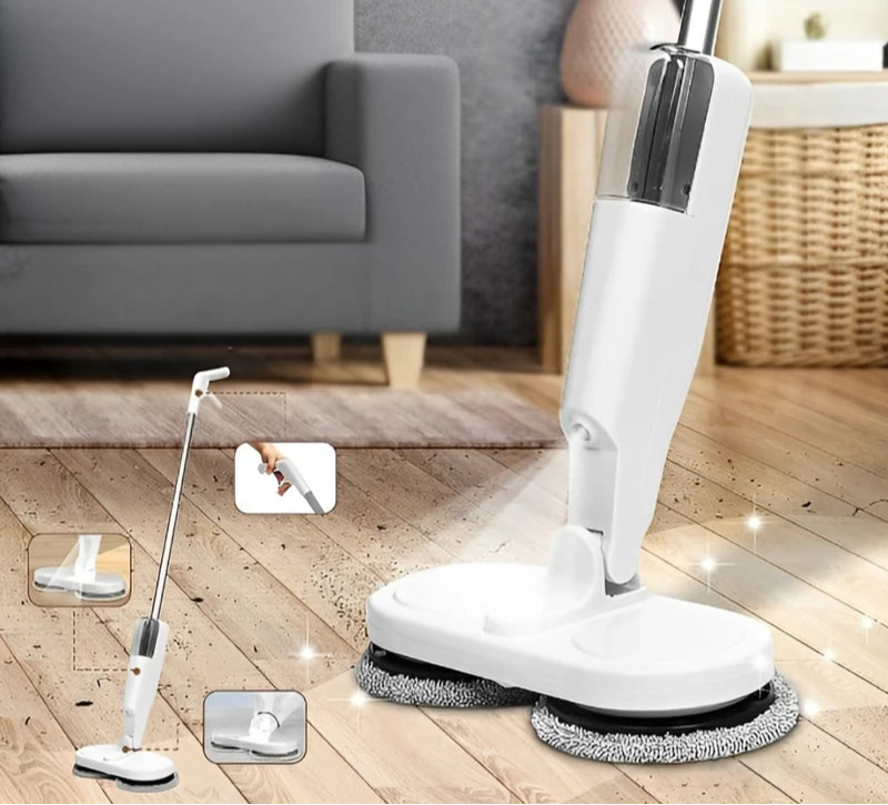 Wireless Electric Spin Mop Cleaner - 2-in-1 Wet & Dry Scrubbing Machine for Home and Car Cleaning