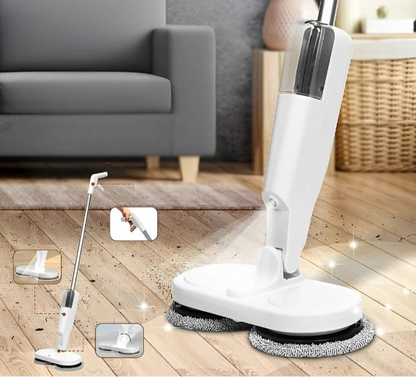 Wireless Electric Spin Mop Cleaner - 2-in-1 Wet & Dry Scrubbing Machine for Home and Car Cleaning